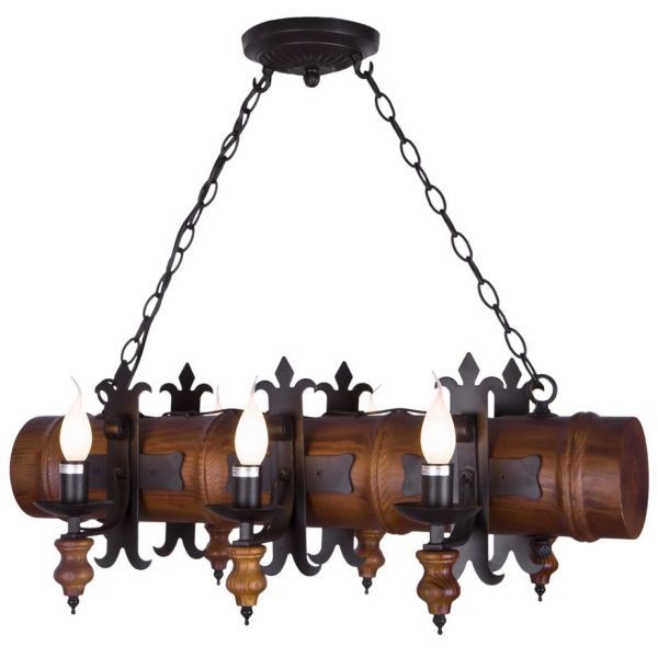 599-703-06 Velante Подвесной деревянный светильник "Таверна"