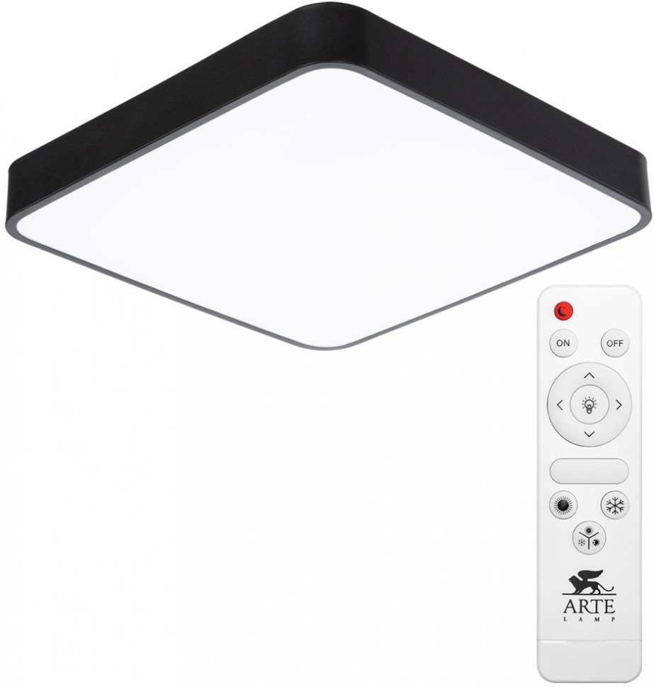 A2663PL-1BK Arte Lamp Scena черный накладной LED светильник с пультом 40х40см, 55W, 4200Lm
