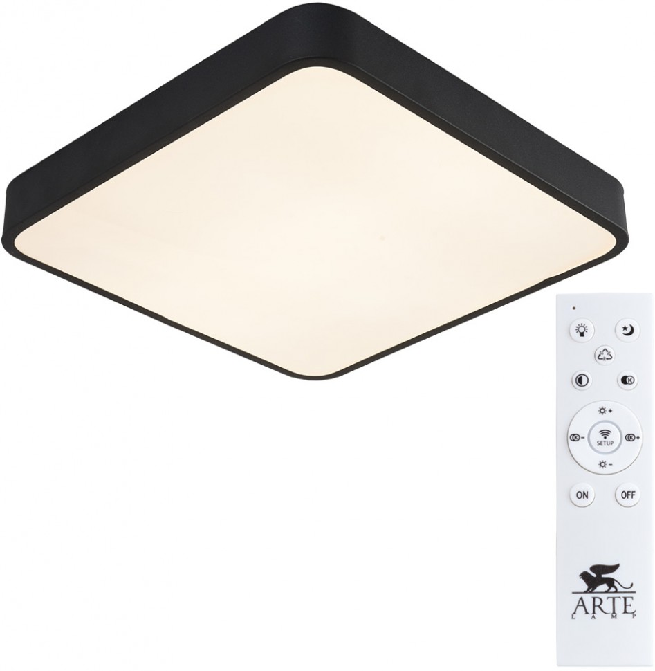 A2663PL-1BK Arte Lamp Scena черный накладной LED светильник с пультом 40х40см, 55W, 4200Lm