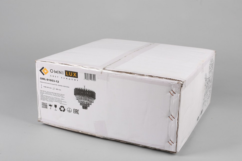 OML-81803-12 Omnilux Certaldo подвесная хрустальная люстра, 49см диаметр, E14*12*40W