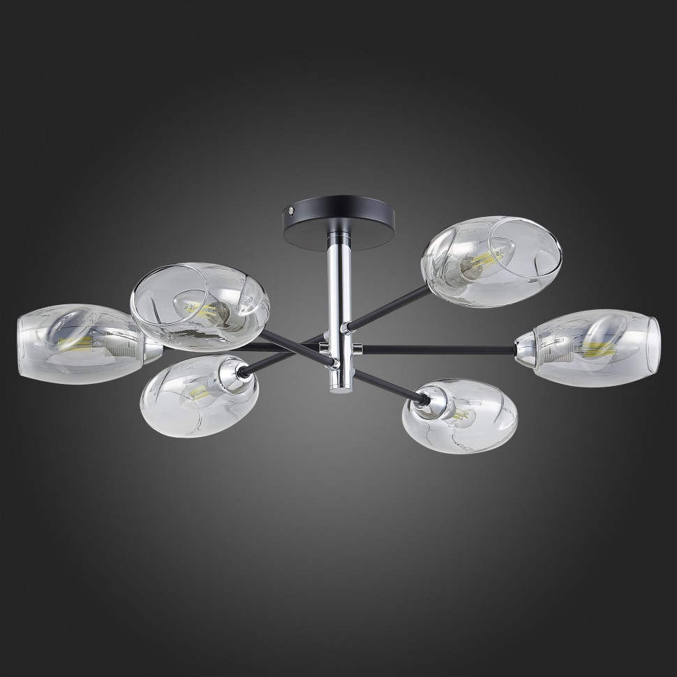 SLE155512-06 EVOLUCE Gloa потолочная люстра, хром, E14*6*40W