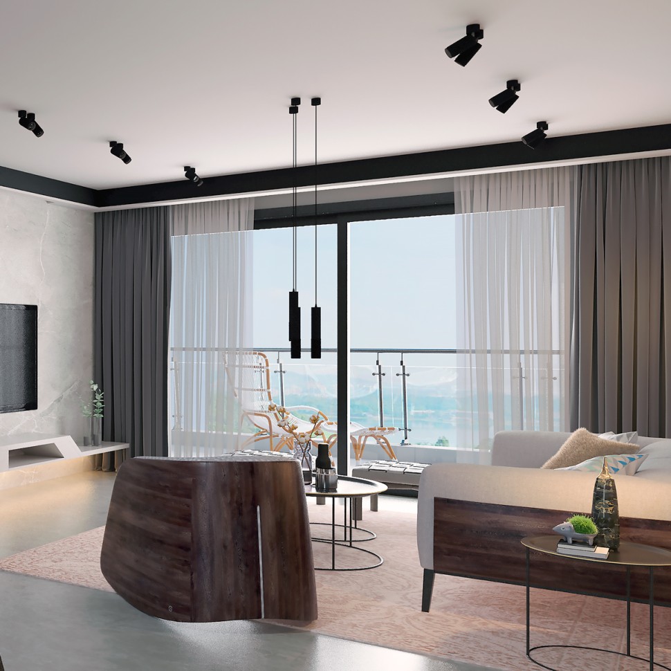 370751 NOVOTECH OVER черный накладной светильник спот поворотный MAIS, GU10