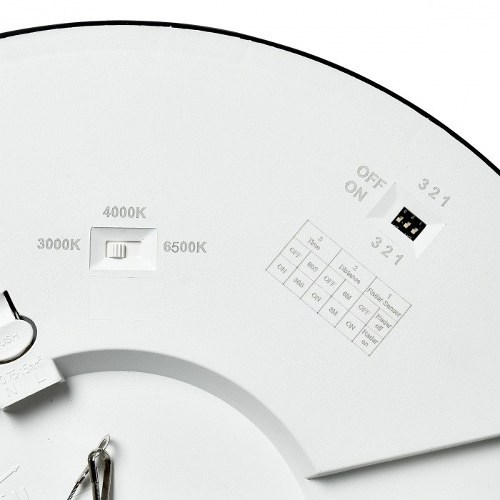 7788/24L SONEX Светильник светодиодный накладной/встраиваемый настенно-потолочный NEBULA BLACK пластик/белый/черный LED 24W, 3000/4000/6500К, D300мм, IP44, CCT/датчик движения