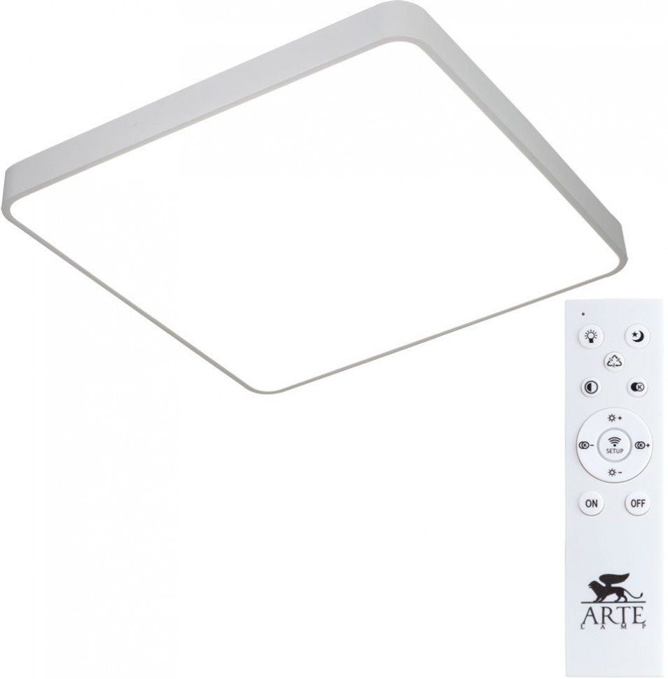 A2669PL-1WH Arte Lamp Scena белый накладной LED светильник с пультом 60х60см, 100W, 10000Lm