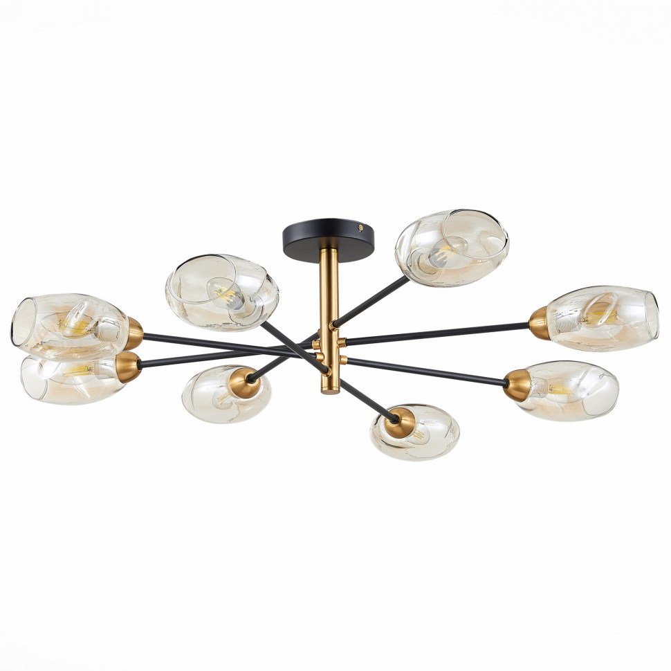 SLE155502-08 EVOLUCE Gloa потолочная люстра, латунь, E14*8*40W