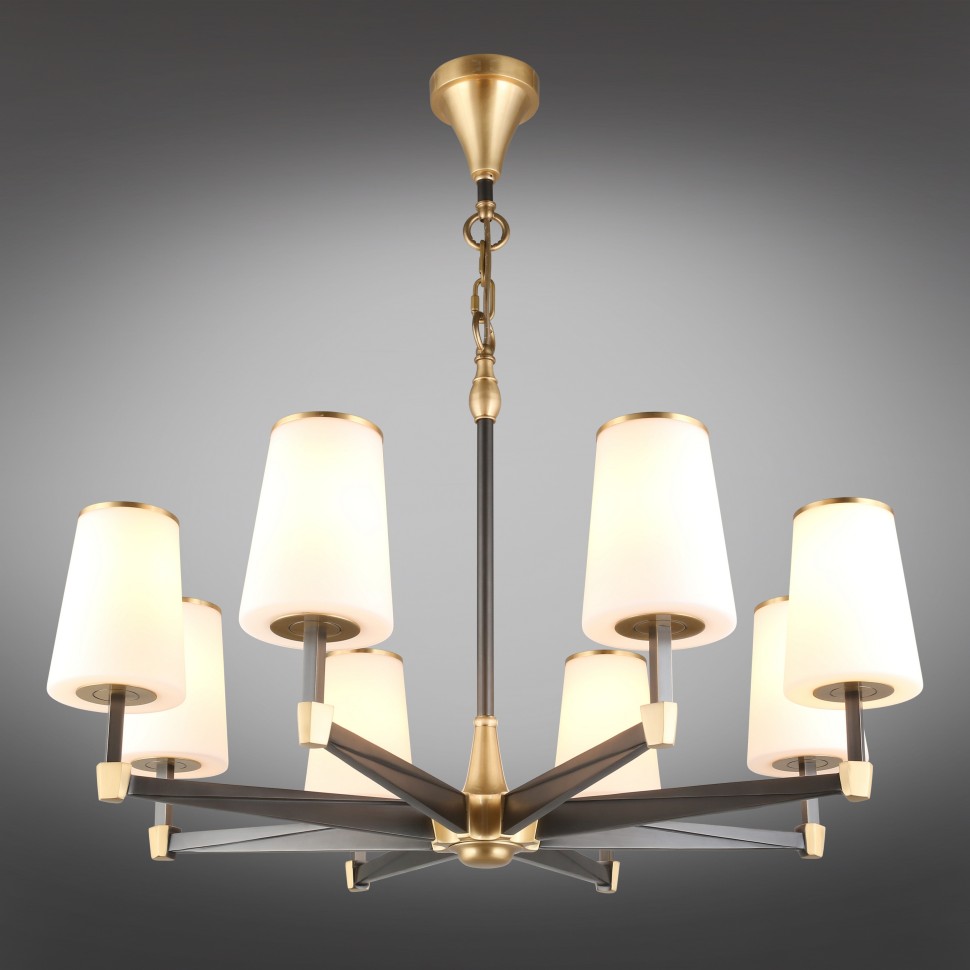 APL.803.07.08 APLOYT подвесная люстра Malcia, латунь, E14*8*40W