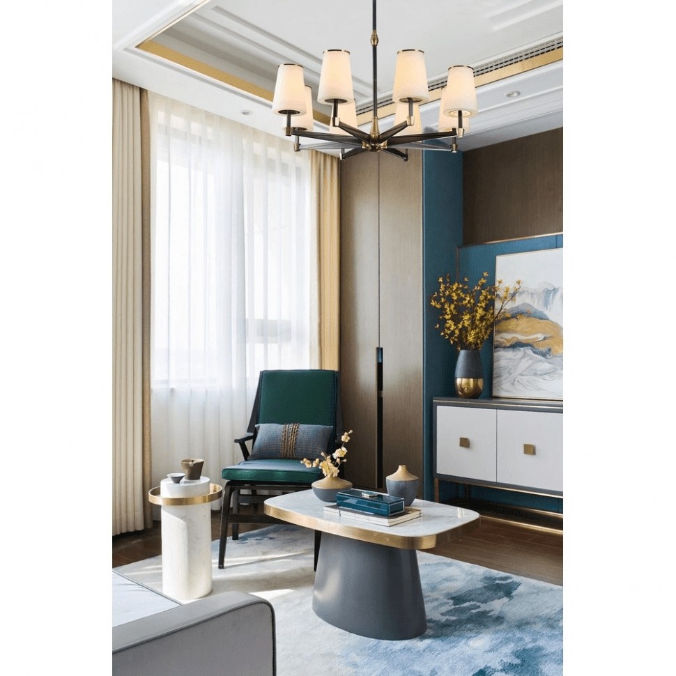 APL.803.07.08 APLOYT подвесная люстра Malcia, латунь, E14*8*40W