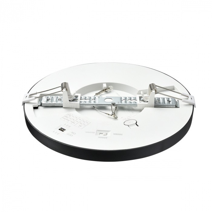 7788/18L SONEX Светильник светодиодный накладной/встраиваемый настенно-потолочный NEBULA BLACK пластик/белый/черный LED 18W, 3000/4000/6500К, D225мм, IP44, CCT/датчик движения