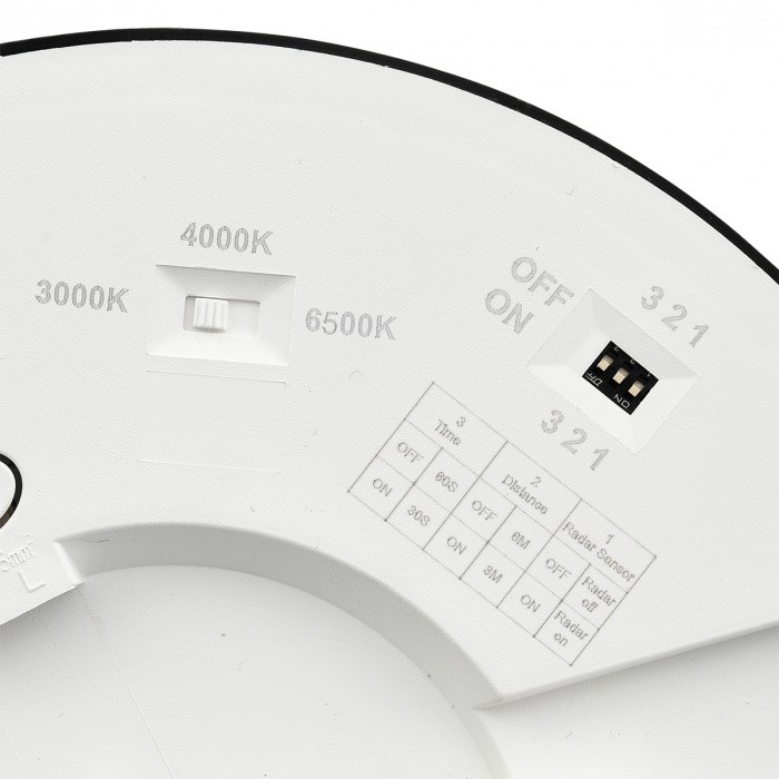 7788/18L SONEX Светильник светодиодный накладной/встраиваемый настенно-потолочный NEBULA BLACK пластик/белый/черный LED 18W, 3000/4000/6500К, D225мм, IP44, CCT/датчик движения