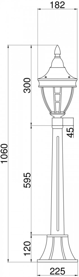 O026FL-01B MAYTONI Rivoli наземный фонарь IP44, 106см, черный
