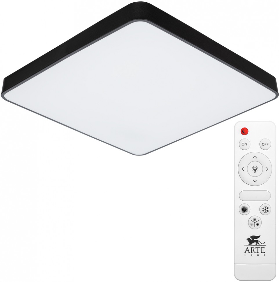 A2669PL-1BK Arte Lamp Scena черный накладной LED светильник с пультом 60х60см, 100W, 10000Lm