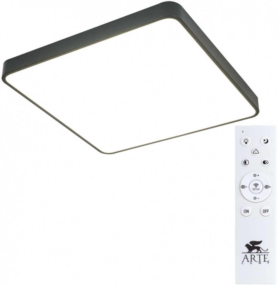 A2669PL-1BK Arte Lamp Scena черный накладной LED светильник с пультом 60х60см, 100W, 10000Lm