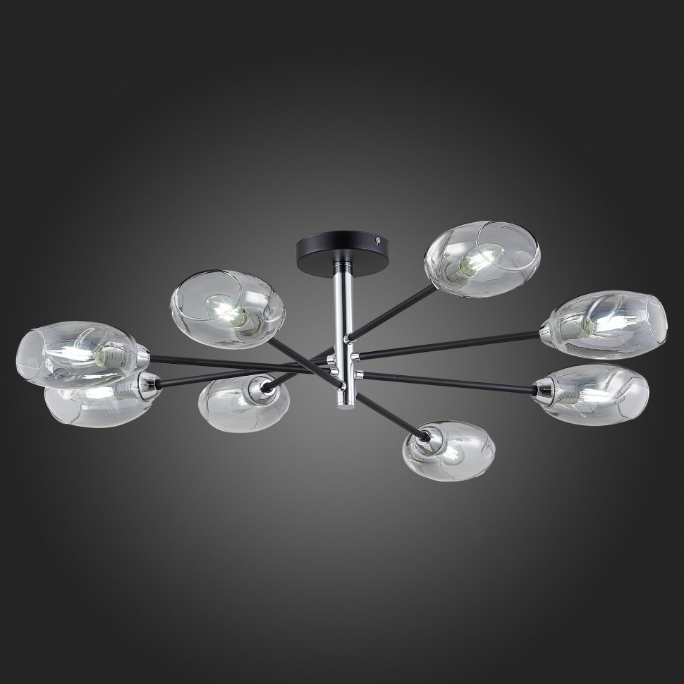 SLE155512-08 EVOLUCE Gloa потолочная люстра, хром, E14*8*40W