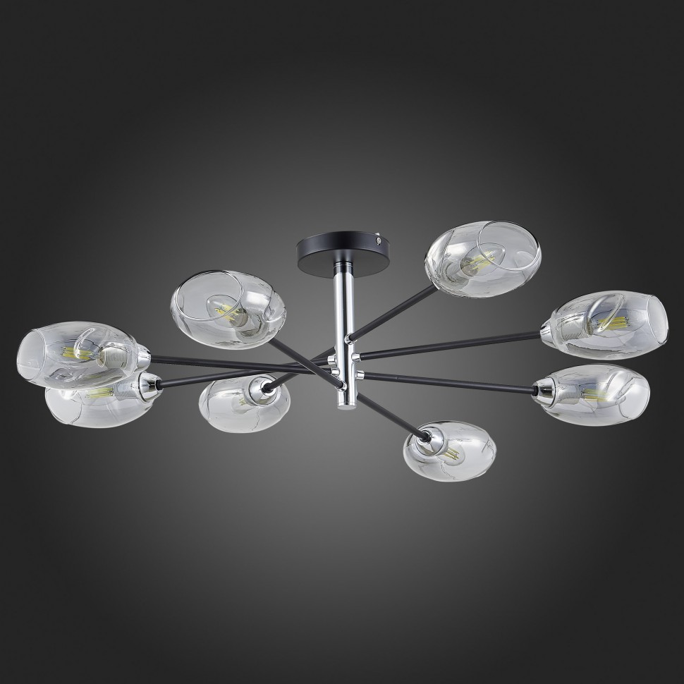 SLE155512-08 EVOLUCE Gloa потолочная люстра, хром, E14*8*40W