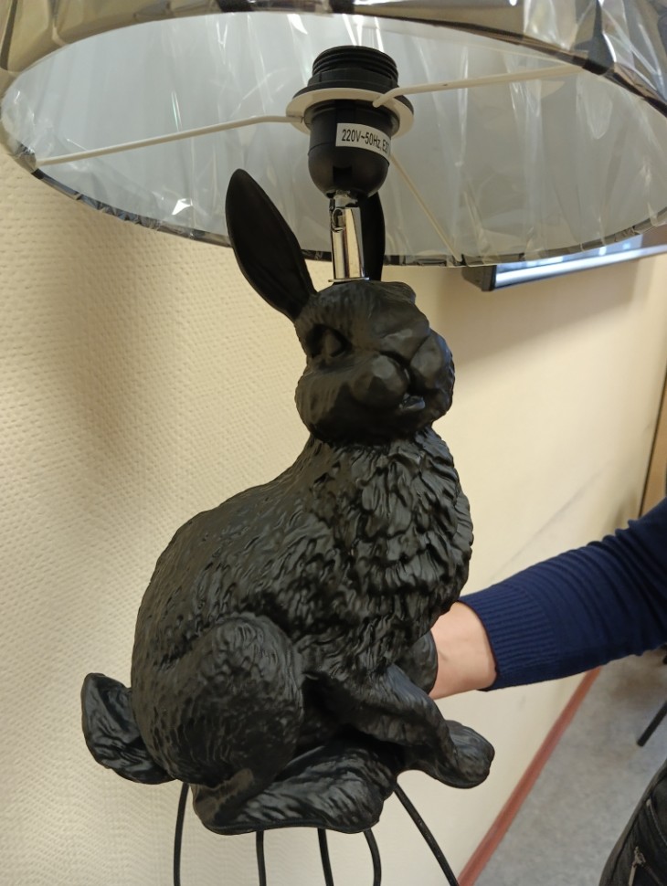 OML-19924-01 OMNILUX Piacenza Черная настольная лампа Кролик (заяц)