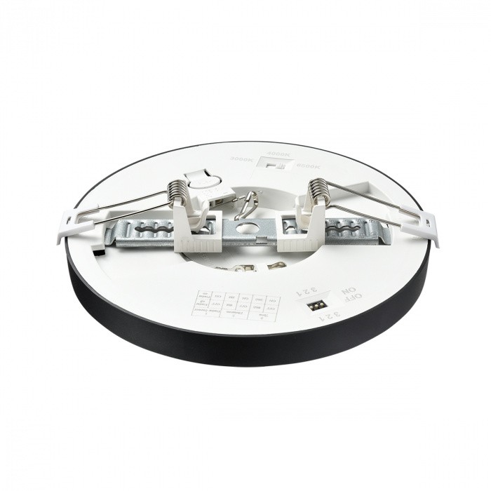 7788/12L SONEX Светильник светодиодный накладной/встраиваемый настенно-потолочный NEBULA BLACK пластик/белый/черный LED 12W, 3000/4000/6500К, D170мм, IP44, CCT/датчик движения