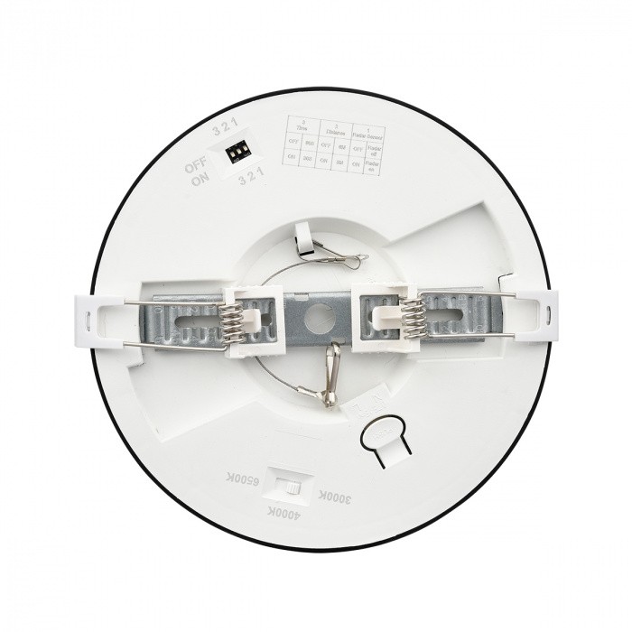 7788/12L SONEX Светильник светодиодный накладной/встраиваемый настенно-потолочный NEBULA BLACK пластик/белый/черный LED 12W, 3000/4000/6500К, D170мм, IP44, CCT/датчик движения