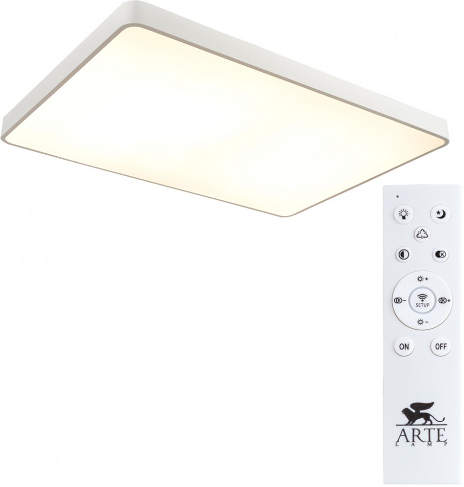 A2662PL-1WH Arte Lamp Scena белый накладной LED светильник с пультом 60х80см, 140W, 9800Lm