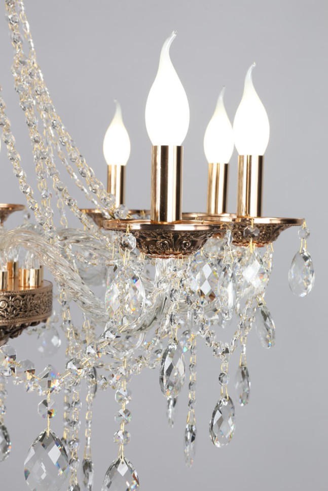 OML-74803-10 OMNILUX подвесная люстра Gadoni, золото и хрусталь, E14*10*40W