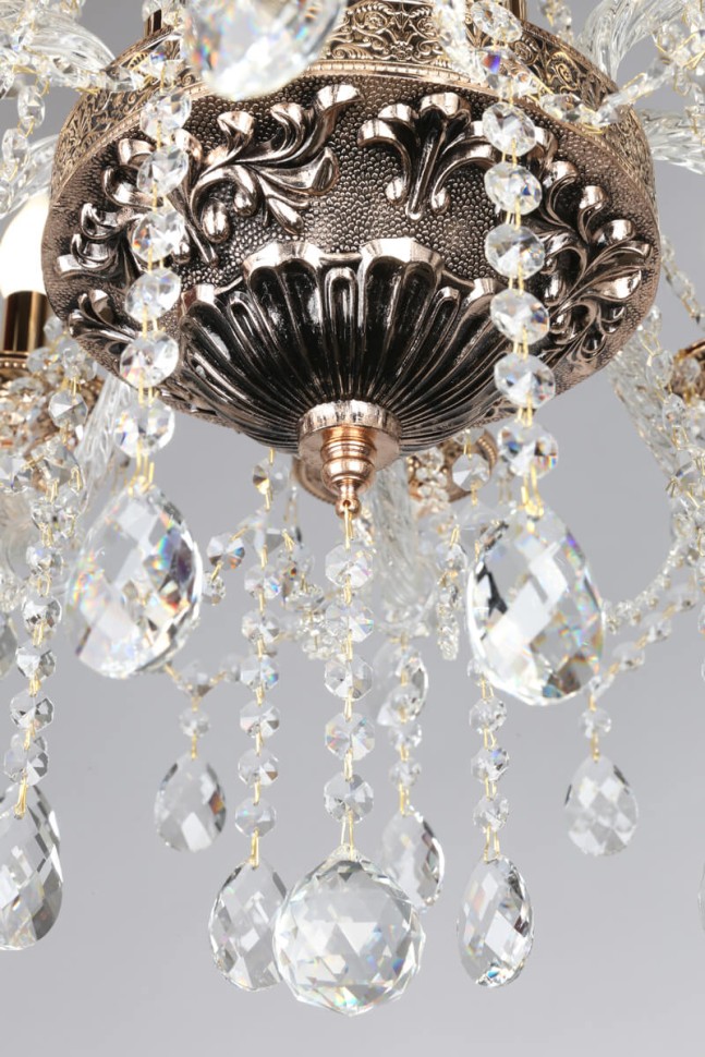 OML-74803-10 OMNILUX подвесная люстра Gadoni, золото и хрусталь, E14*10*40W