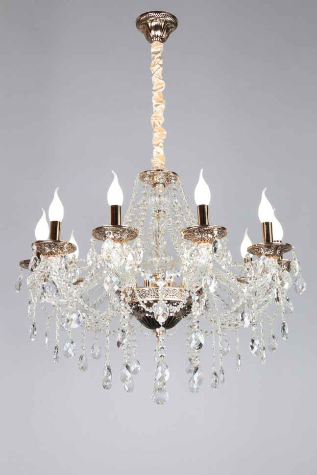 OML-74803-10 OMNILUX подвесная люстра Gadoni, золото и хрусталь, E14*10*40W