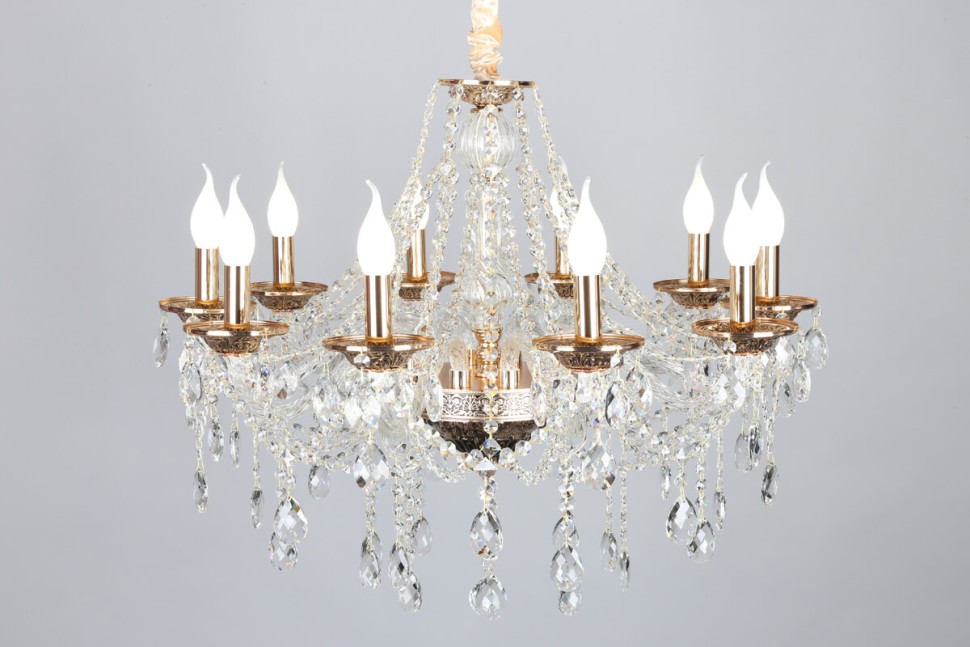 OML-74803-10 OMNILUX подвесная люстра Gadoni, золото и хрусталь, E14*10*40W