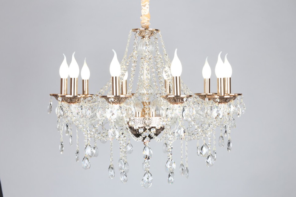 OML-74803-10 OMNILUX подвесная люстра Gadoni, золото и хрусталь, E14*10*40W