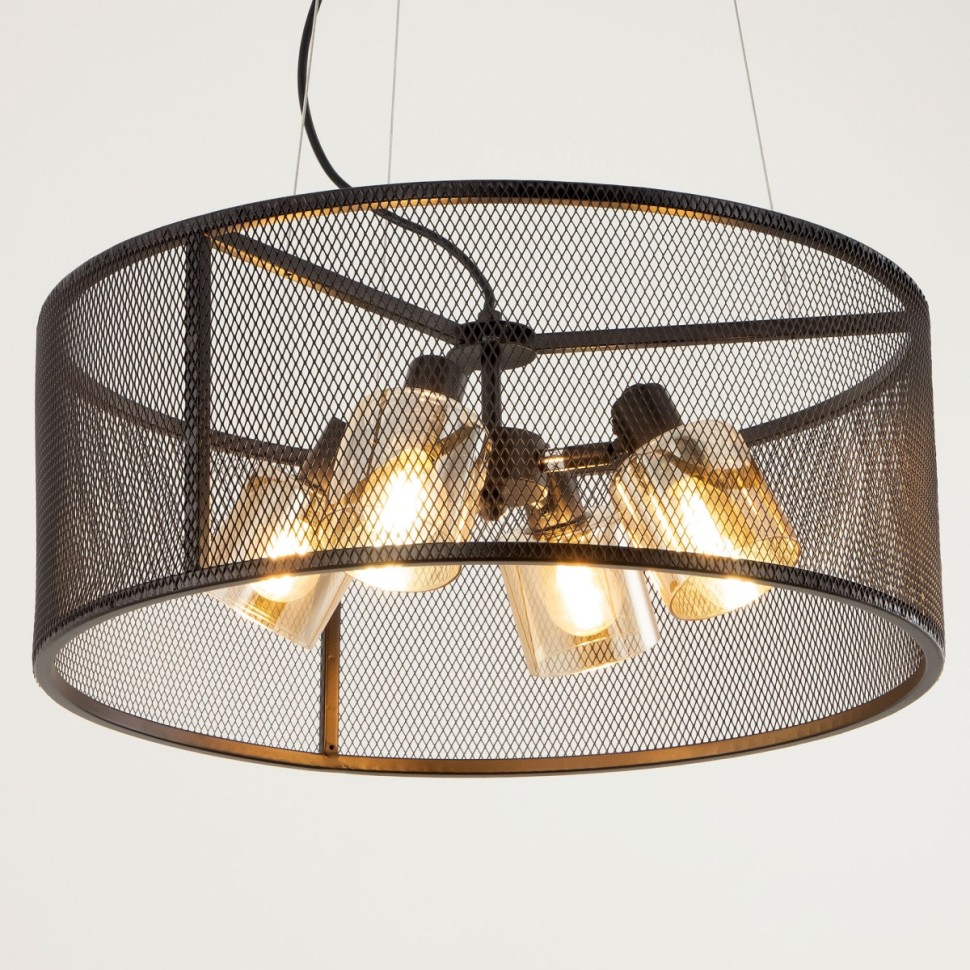 CL535245 CITILUX Робин подвесная люстра E14*4*40W, коричневый, металлическая сетка, подвижные плафоны