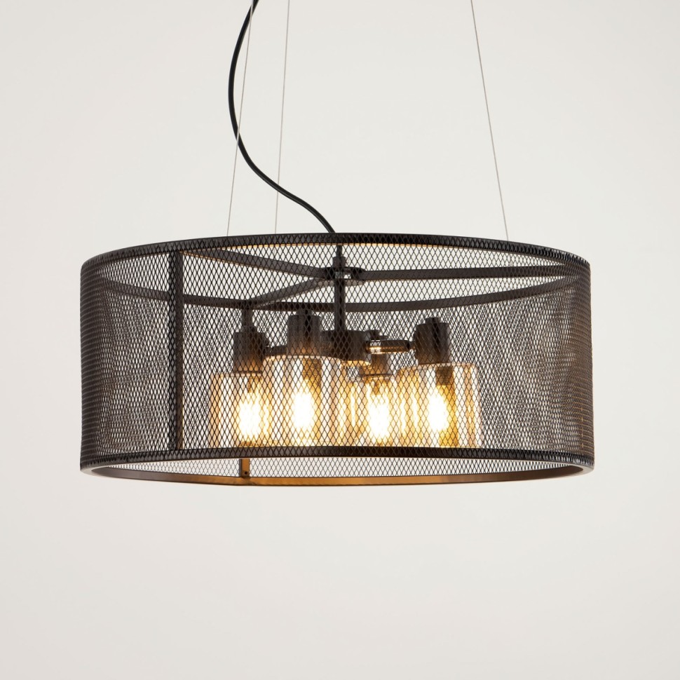 CL535245 CITILUX Робин подвесная люстра E14*4*40W, коричневый, металлическая сетка, подвижные плафоны