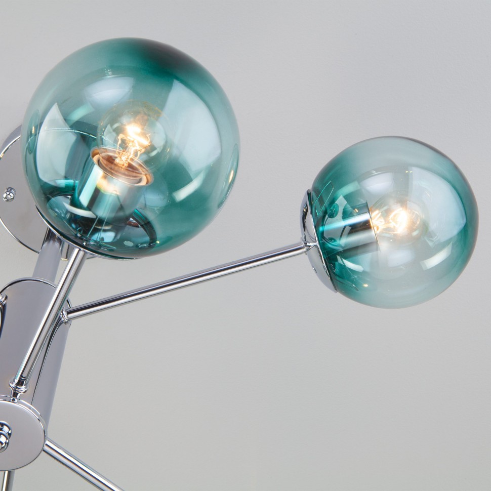 30166/6 Eurosvet потолочная люстра Ascot, хром и зеленый