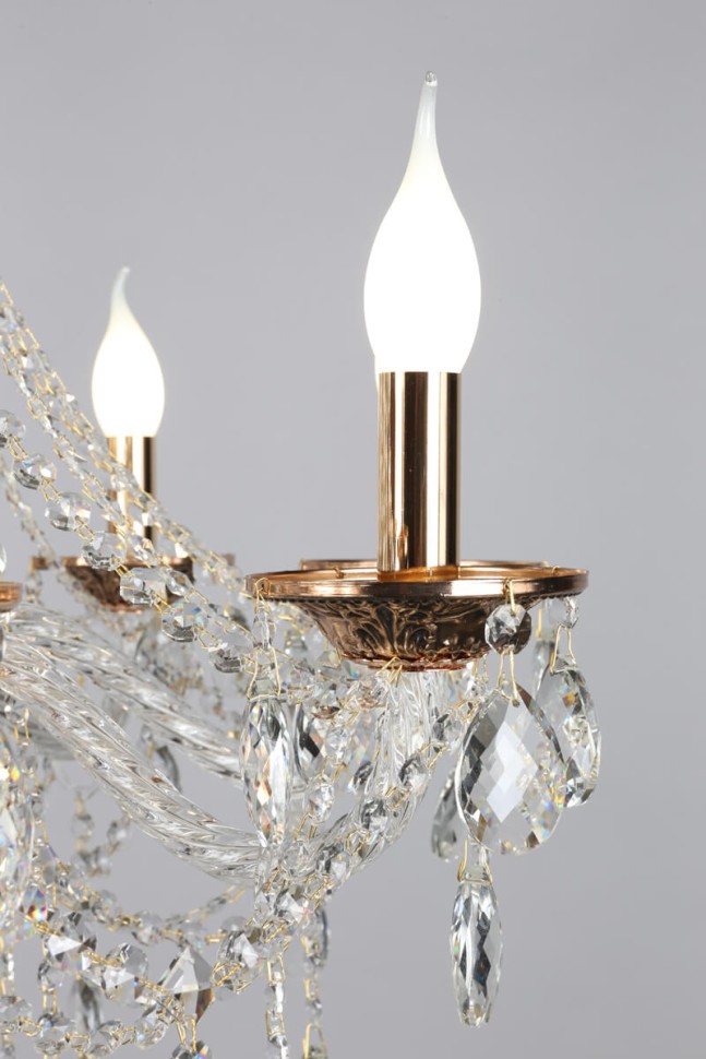 OML-74803-08 OMNILUX подвесная люстра Gadoni, золото и хрусталь, E14*8*40W