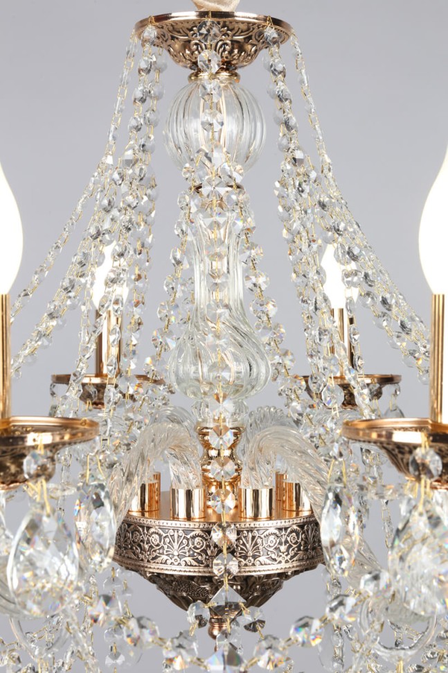 OML-74803-08 OMNILUX подвесная люстра Gadoni, золото и хрусталь, E14*8*40W