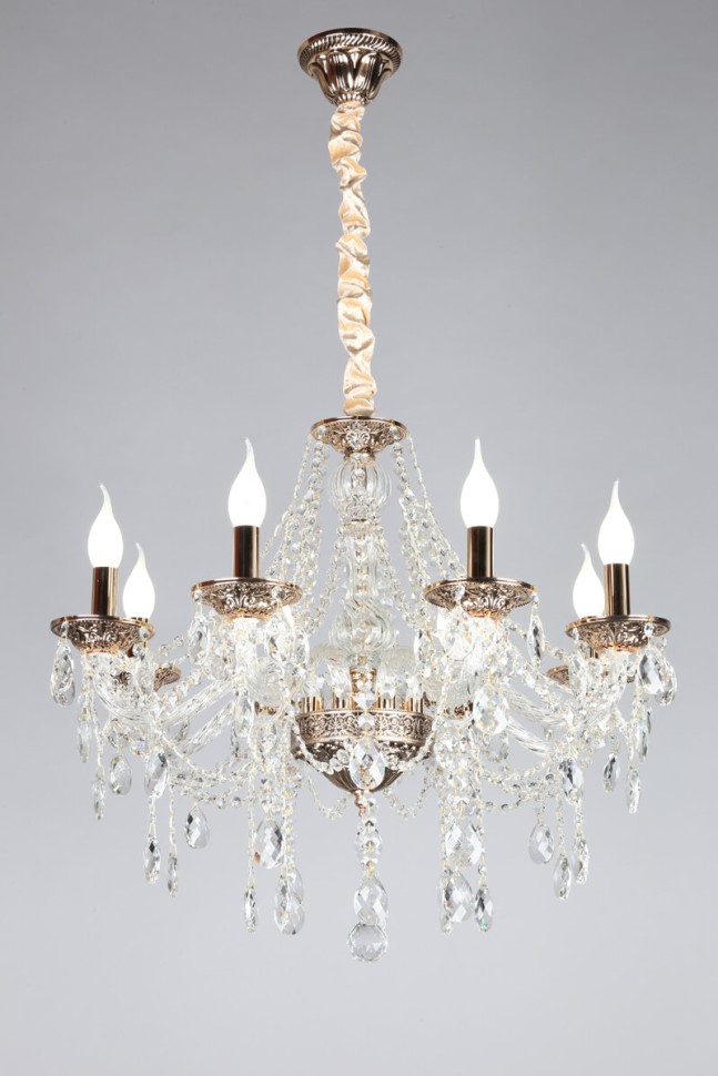 OML-74803-08 OMNILUX подвесная люстра Gadoni, золото и хрусталь, E14*8*40W