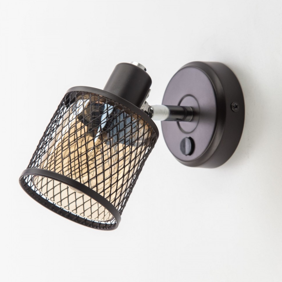 CL535615 CITILUX Робин спот с выключателем E14*1*40W, коричневый, металлическая сетка, стекло