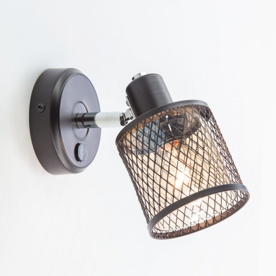 CL535615 CITILUX Робин спот с выключателем E14*1*40W, коричневый, металлическая сетка, стекло