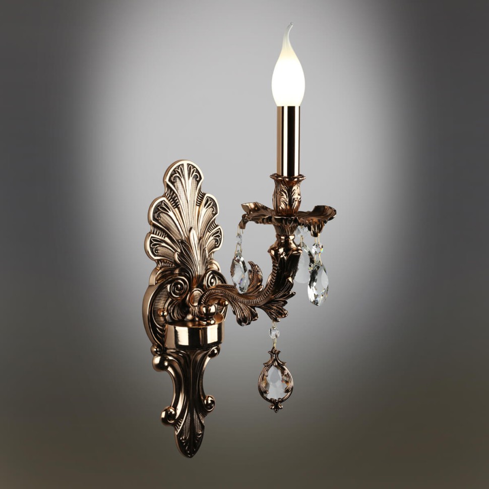 OML-74901-01 OMNILUX Nureci классическое бра "подсвечник", золото, хрусталь