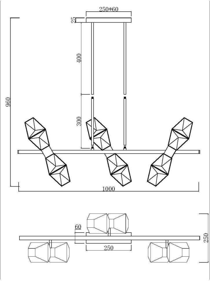 MOD325PL-06G MAYTONI подвесной светильник на штанге Coctail Time, G9*6*28W