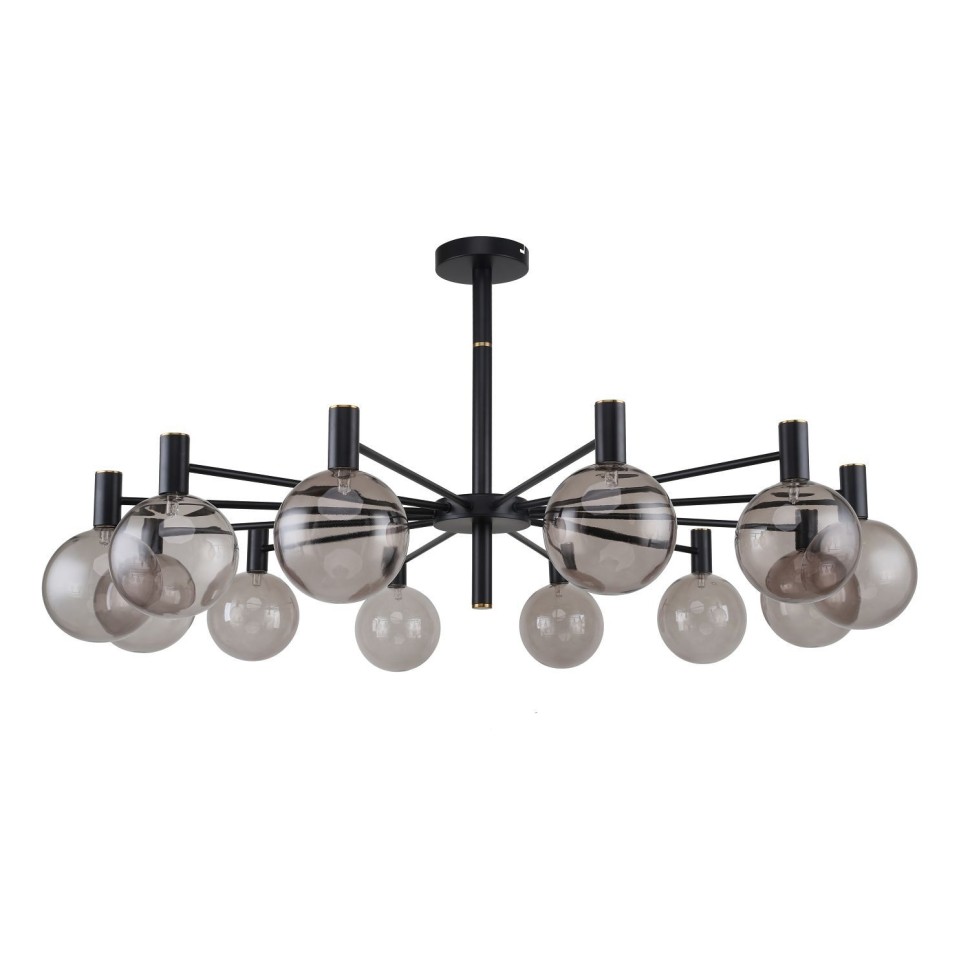 2766-12P Favourite Eternity большая потолочная люстра G9*12*25W черная, диаметр 104см