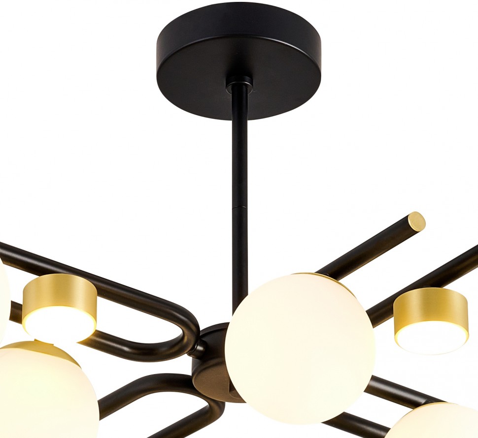 3048-8P FAVOURITE люстра потолочная на штанге Soffiato, 8*G9+LED*4*3W