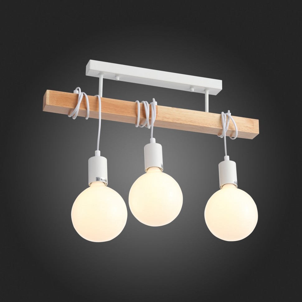 SL1142.503.03 ST-LUCE Bagetti светильник Лофт из дерева, белый