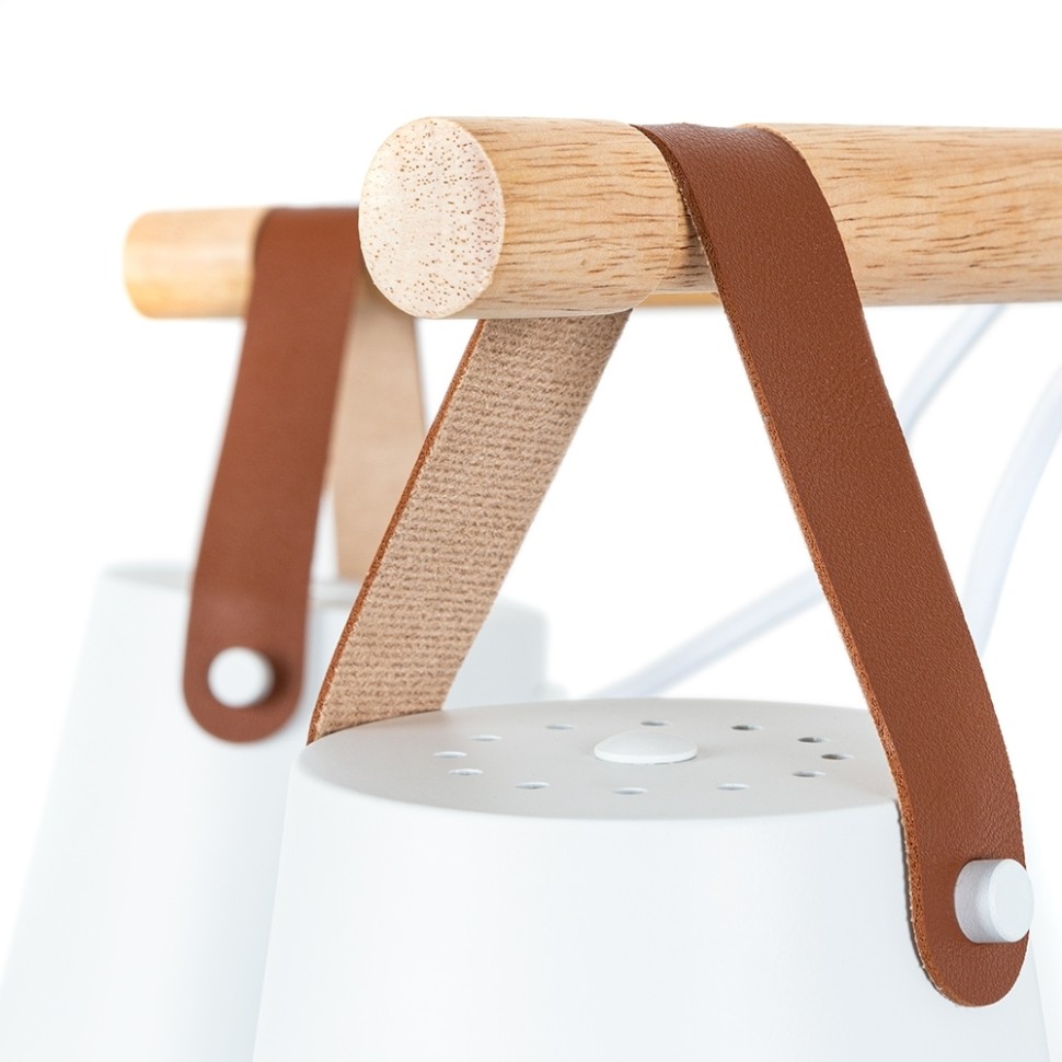 A7032PL-5WH Arte Lamp Thomas потолочная люстра с деревянными элементами в Скандинавском стиле, белые плафоны, E27*5*60W