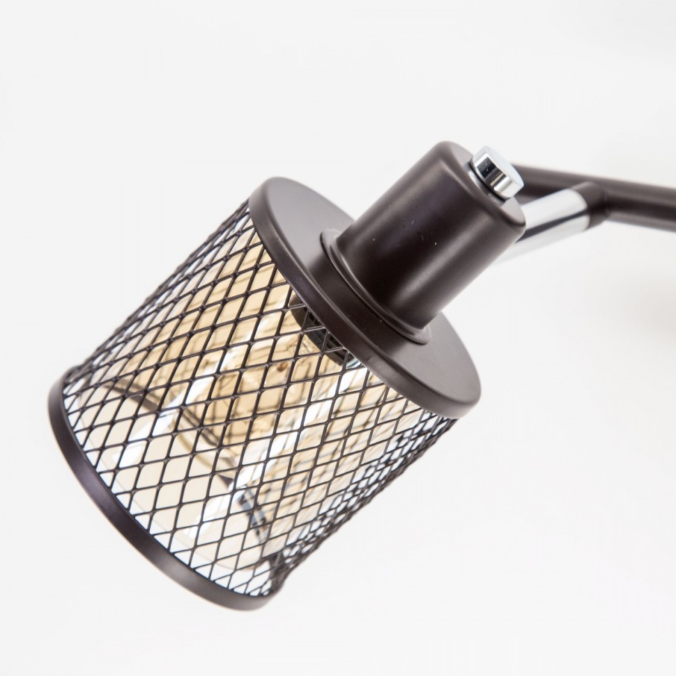 CL535625 CITILUX Робин двойной спот с выключателем E14*2*40W, коричневый, металлическая сетка, стекло