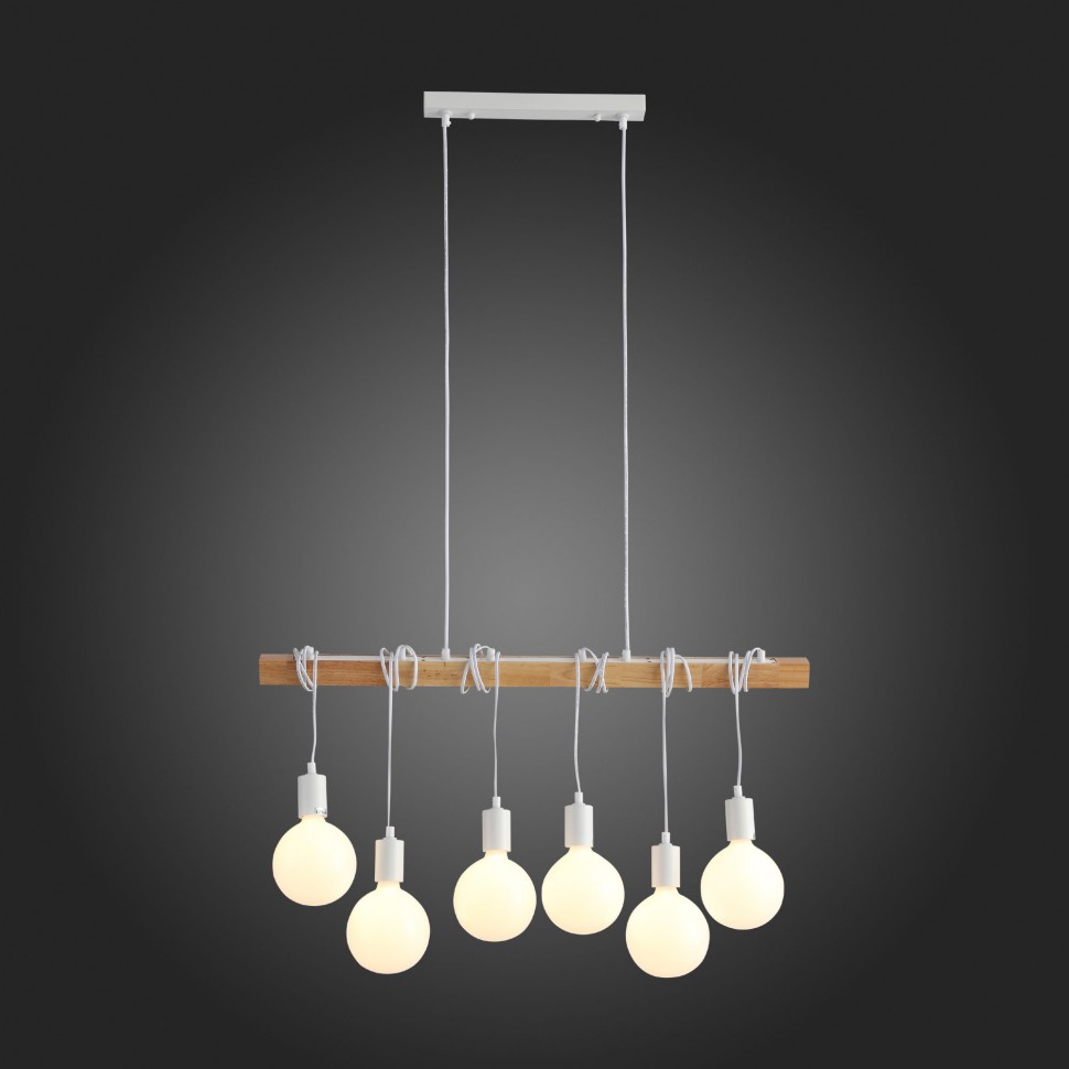 SL1142.503.06 ST-LUCE Bagetti подвесной светильник Лофт из дерева, белый