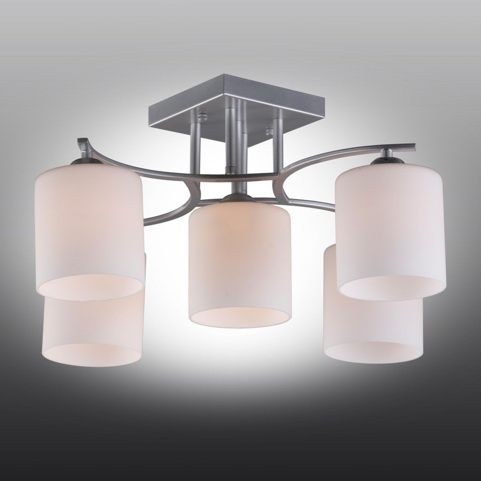 OML-55307-05 OMNILUX Pisticci потолочная люстра, серебро, E27*5*60W