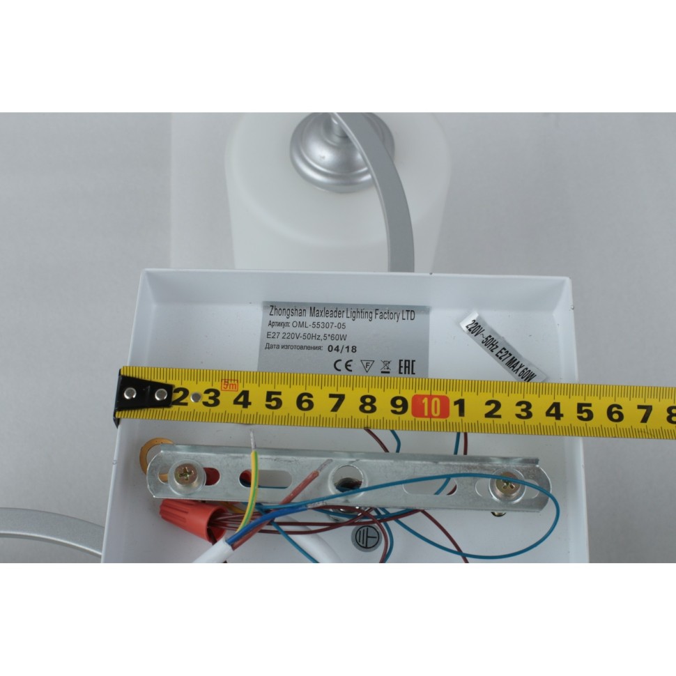 OML-55307-05 OMNILUX Pisticci потолочная люстра, серебро, E27*5*60W