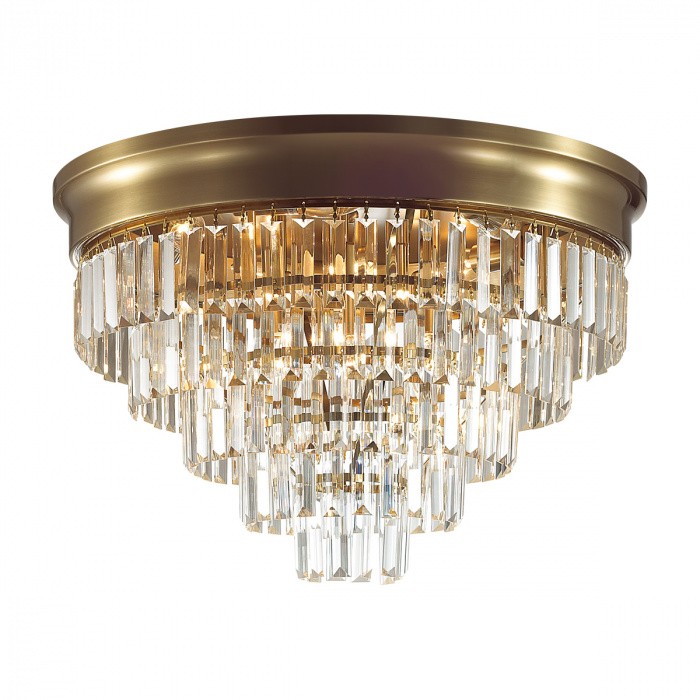 5257/8C LUMION потолочная люстра Zaha, хрусталь, матовая латунь, 55см диаметр, E14*8*40W