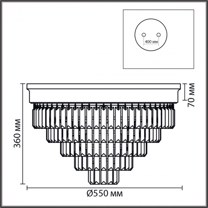 5257/8C LUMION потолочная люстра Zaha, хрусталь, матовая латунь, 55см диаметр, E14*8*40W