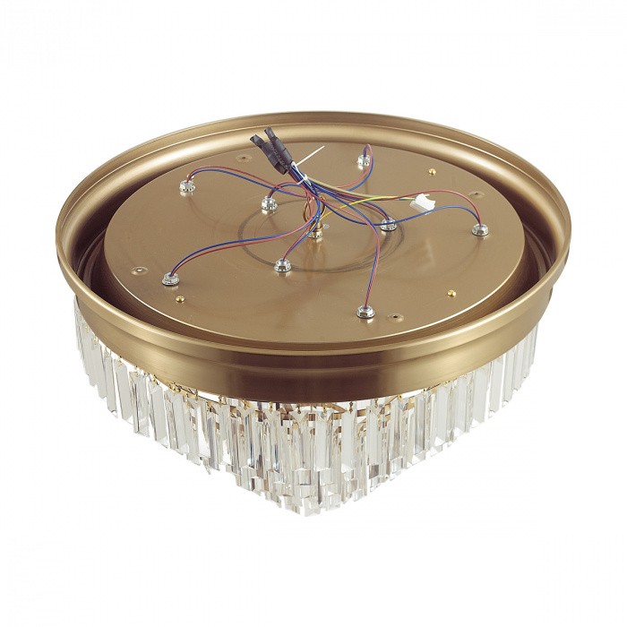 5257/8C LUMION потолочная люстра Zaha, хрусталь, матовая латунь, 55см диаметр, E14*8*40W