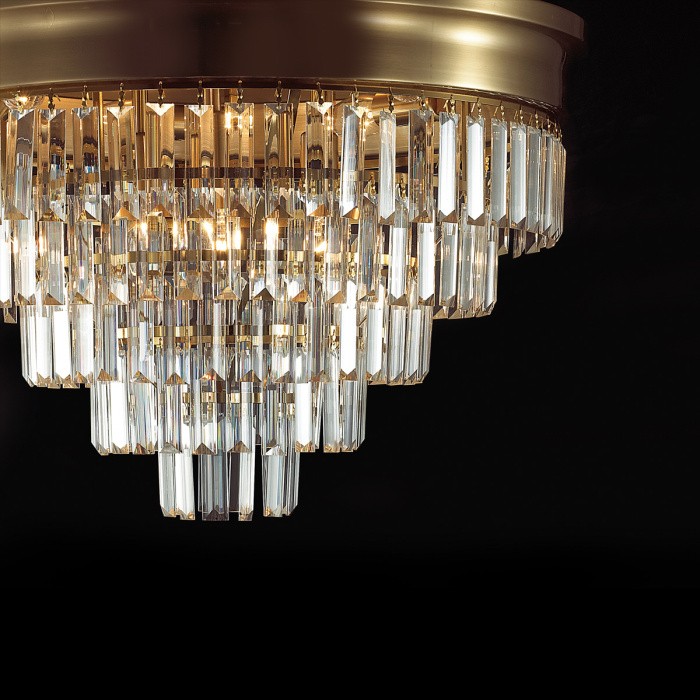 5257/8C LUMION потолочная люстра Zaha, хрусталь, матовая латунь, 55см диаметр, E14*8*40W