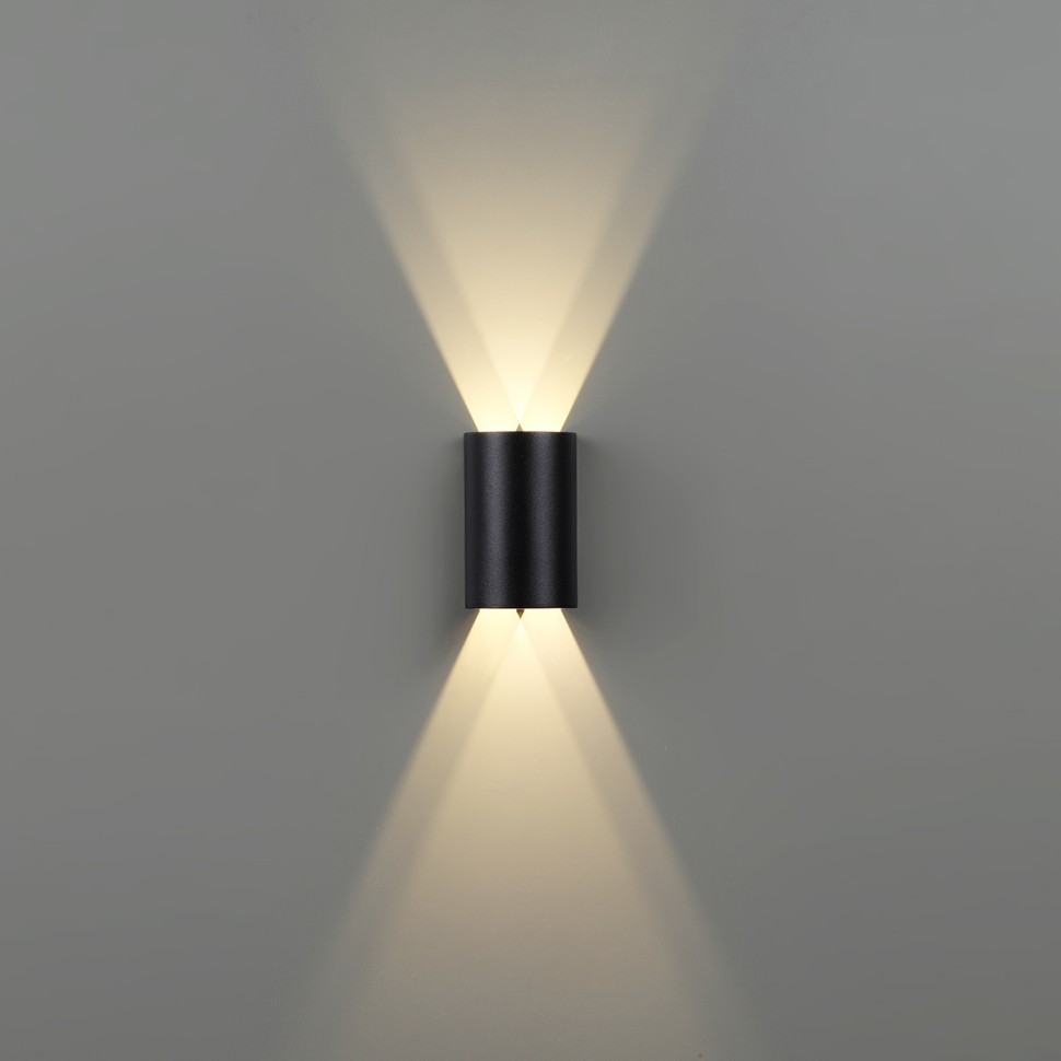 7125/4WL ODEON LIGHT NATURE светодиодный черный фасадный светильник BAR, IP54, LED 5W, 3000K, 115°, металл (архитектурная подсветка)